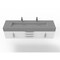Castello Usa Nile 72" Wall Mounted  White Vanity With Gray Top And Brushed Nickel Handles CB-MC-72W-BN-2053-GR - alternate 8